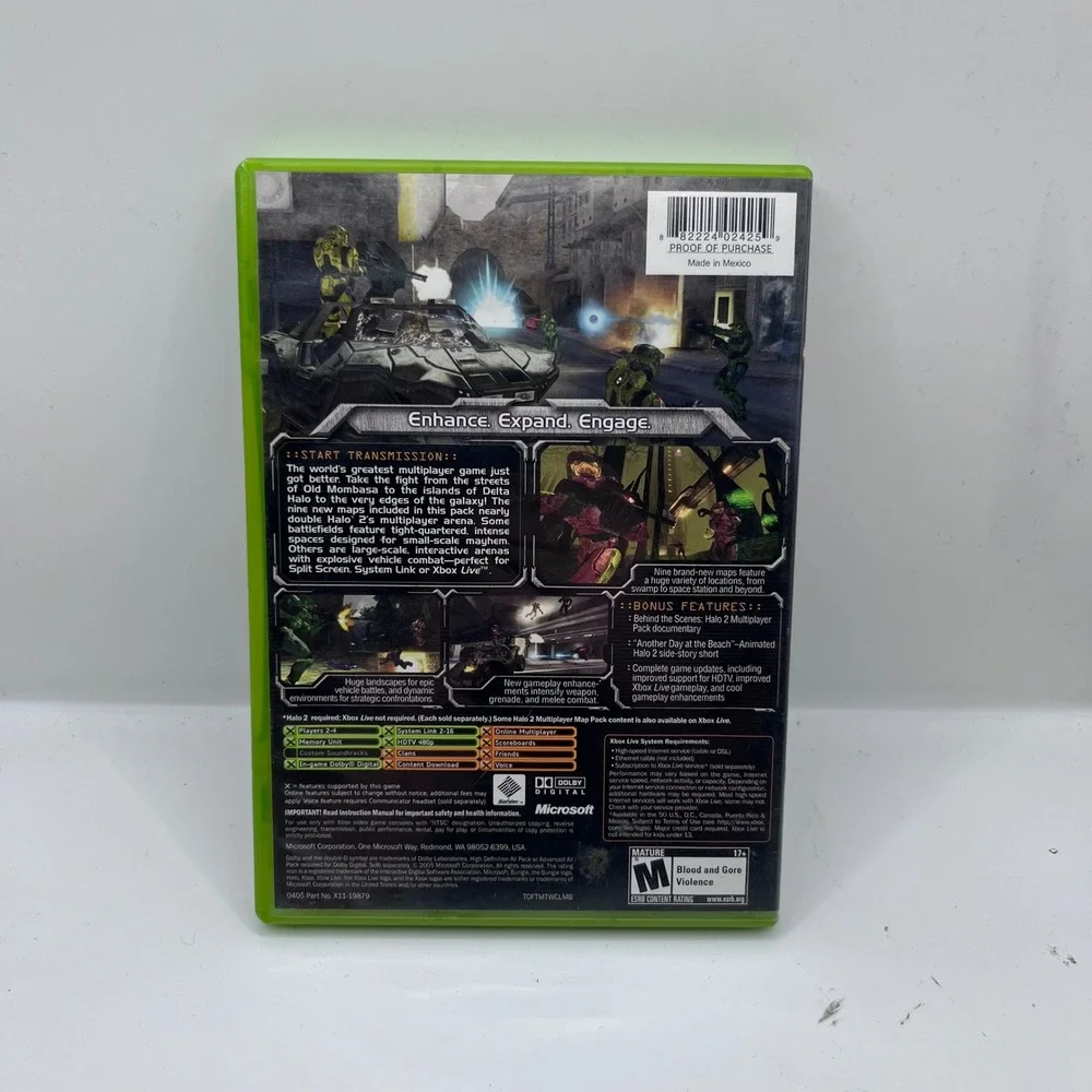 Microsoft Halo 2 Multiplayer Map Pack‎ Xbox One Size Green Expansion Disc CIB